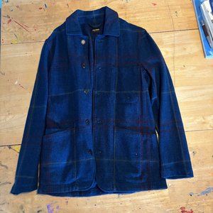 C.O.F. Studio Brewer Jacket Indigo Tartan Plaid - Military Wash Small